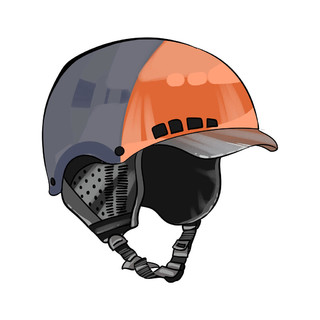 手绘头盔元素电动车头PNG素材